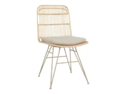 Uyuni - Lot De 2 Chaises Design En Rotin Pieds Beiges - Couleur - Naturel -Meubles Soldes Magasin chaise 21882717