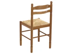 Lot De 2 Chaises JEANNE - Hêtre Massif & Assise Paille De Riz -Meubles Soldes Magasin chaise 219015