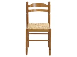 Lot De 6 Chaises JEANNE - Hêtre Massif & Assise Paille De Riz -Meubles Soldes Magasin chaise 219027