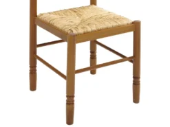 Lot De 6 Chaises JEANNE - Hêtre Massif & Assise Paille De Riz -Meubles Soldes Magasin chaise 219037