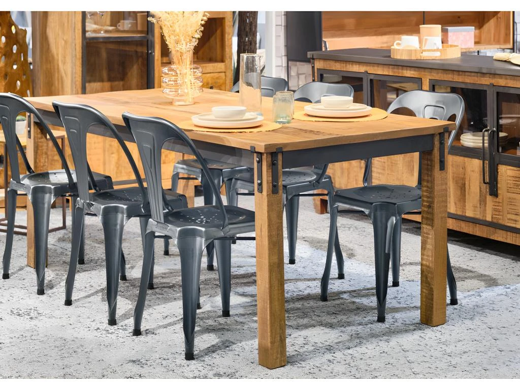 Lot De 2 Chaises Métal Gris Avec Perforations Sur L'assise - METALICA 2 Lot De 2 Chaises Métal Gris Avec Perforations Sur L'assise - METALICA – Image 2