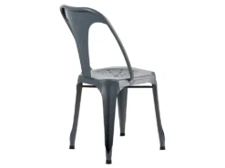 Lot De 2 Chaises Métal Gris Avec Perforations Sur L'assise - METALICA 7 Lot De 2 Chaises Métal Gris Avec Perforations Sur L'assise - METALICA -Meubles Soldes Magasin chaise 21966511