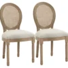 Lot De 2 Chaises Louis XVI Cannage VERSAILLES Lin Beige