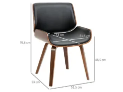 Lot De 2 Chaises Vintage TRALEE Aspect Bois De Noyer -Meubles Soldes Magasin chaise 22099311