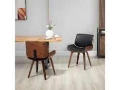 Lot De 2 Chaises Vintage TRALEE Aspect Bois De Noyer -Meubles Soldes Magasin chaise 22099313