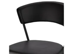 Plim Chaise De Salle à Manger, Noir, Similicuir, Métal Noir. -Meubles Soldes Magasin chaise 22188377