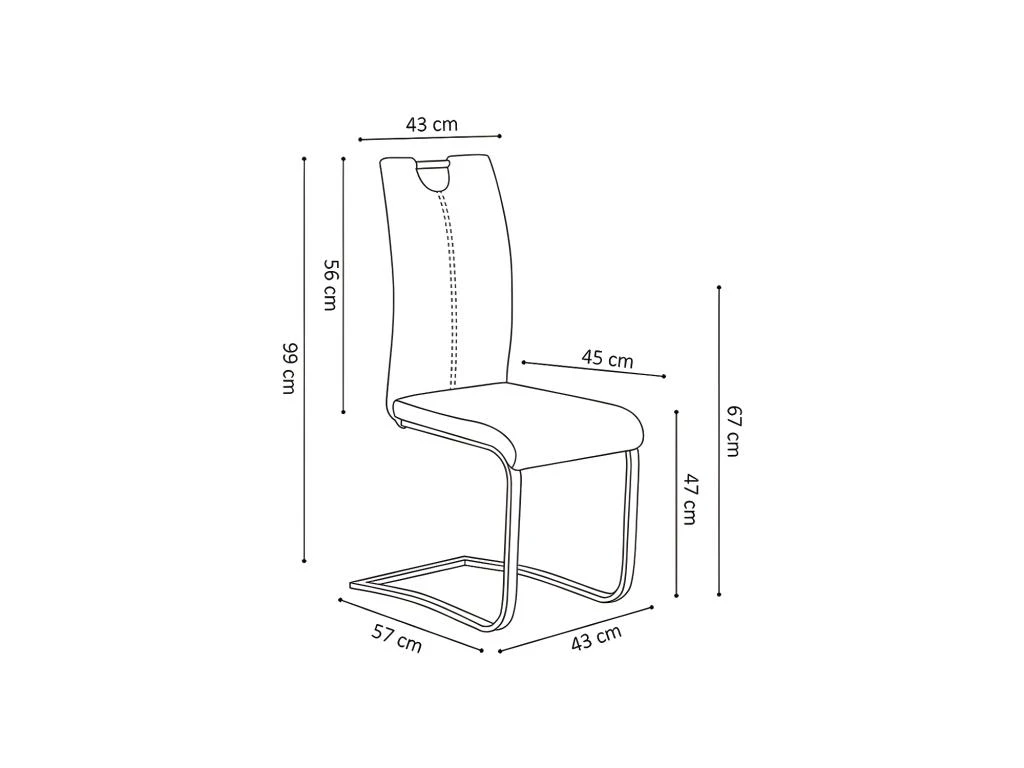Chaise SOFI PU Blanc, Dimension H99 X L43 X P57 Cm, Idéal Pour Votre Cuisine Ou Salle à Manger 3 Chaise SOFI PU Blanc, Dimension H99 X L43 X P57 Cm, Idéal Pour Votre Cuisine Ou Salle à Manger – Image 3