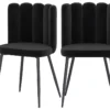 Chaise Rosy En Velours Noir (lot De 2)