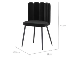 Chaise Rosy En Velours Noir (lot De 2) -Meubles Soldes Magasin chaise 22352379