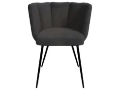 Chaise Cosette En Tissu Bouclé Gris Foncé (lot De 2) -Meubles Soldes Magasin chaise 22352397