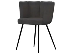 Chaise Cosette En Tissu Bouclé Gris Foncé (lot De 2) -Meubles Soldes Magasin chaise 22352399