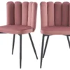 Chaise Rosy En Velours Vieux Rose (lot De 2)