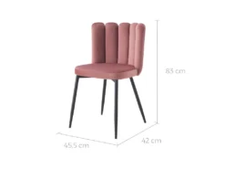 Chaise Rosy En Velours Vieux Rose (lot De 2) -Meubles Soldes Magasin chaise 22352431
