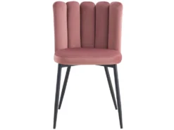 Chaise Rosy En Velours Vieux Rose (lot De 2) -Meubles Soldes Magasin chaise 22352435