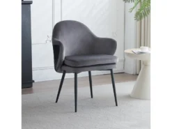 Chaise - Coutures En Tissu Et Cuir PU - Siège Amovible - Gris