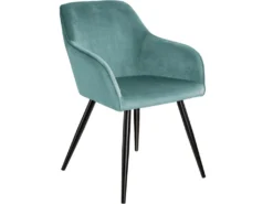 Lot De 4 Chaises Pieds Noir Siège De Salon Cuisine Salle à Manger Design élégant Velours Turquoise 08_0000081 -Meubles Soldes Magasin chaise 22732071