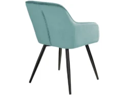 Lot De 4 Chaises Pieds Noir Siège De Salon Cuisine Salle à Manger Design élégant Velours Turquoise 08_0000081 -Meubles Soldes Magasin chaise 22732073