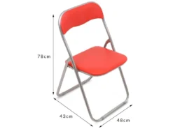 Chaise Marbella, Ensemble De Deux Chaises Pliantes, Siège De Réunion Peu Encombrant, Fauteuil De Salle D'attente, 43x47h78 Cm, Rouge -Meubles Soldes Magasin chaise 22778601