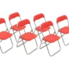 Chaise Salamanca, Ensemble De Six Chaises Pliantes, Siège De Réunion Peu Encombrant, Fauteuil De Salle D'attente, 43x47h78 Cm, Rouge