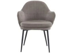 Lot De 4 Chaises - Coutures En Tissu Et Cuir PU - Siège Amovible - Marron -Meubles Soldes Magasin chaise 22804011