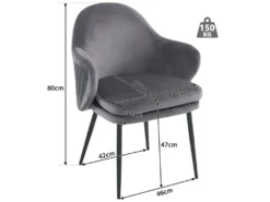 Lot De 4 Chaises - Coutures En Tissu Et Cuir PU - Siège Amovible - Gris -Meubles Soldes Magasin chaise 22804035