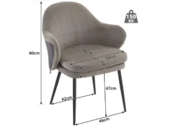 Lot De 6 Chaises - Coutures En Tissu Et Cuir PU - Siège Amovible - Marron -Meubles Soldes Magasin chaise 22804069