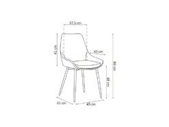 Chaise MICRA Velours Gris, Dimensions: H86 X L49 X P61 Cm, Idéal Pour Un Salon De Prestige -Meubles Soldes Magasin chaise 22804207