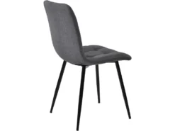 Lot De 4 Chaises De Salle à Manger - Structure En Métal - Tissu En Velours - Gris Clair -Meubles Soldes Magasin chaise 22860747