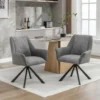 Lot De 2 Chaises En Velours Et Similicuir - Pieds En Métal - Gris