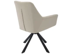 Lot De 4 Chaises En Velours Et Similicuir - Pieds En Métal - Beige -Meubles Soldes Magasin chaise 22935363