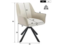 Lot De 4 Chaises En Velours Et Similicuir - Pieds En Métal - Beige -Meubles Soldes Magasin chaise 22935367