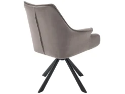 Lot De 2 Chaises En Patchwork De Velours - Pieds En Métal - Taupe -Meubles Soldes Magasin chaise 22935403