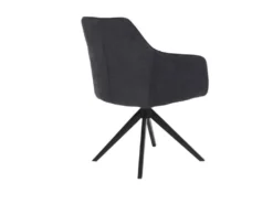 Chaise MUSE - Avec Accoudoirs - Tissu - Anthracite -Meubles Soldes Magasin chaise 23022159