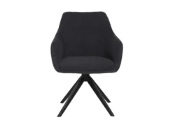 Chaise MUSE - Avec Accoudoirs - Tissu - Anthracite -Meubles Soldes Magasin chaise 23022165