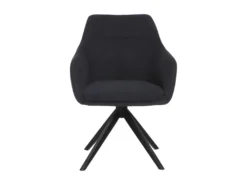 Lot De 2 Chaises MUSE - Avec Accoudoirs - Tissu - Anthracite -Meubles Soldes Magasin chaise 23023741