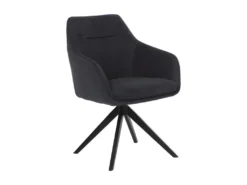 Lot De 2 Chaises MUSE - Avec Accoudoirs - Tissu - Anthracite -Meubles Soldes Magasin chaise 23023745