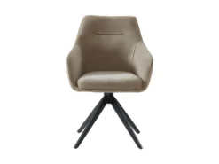 Chaise MUSE - Avec Accoudoirs - Tissu - Beige -Meubles Soldes Magasin chaise 23023797