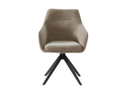 Lot De 2 Chaises MUSE - Avec Accoudoirs - Tissu - Beige -Meubles Soldes Magasin chaise 23023853