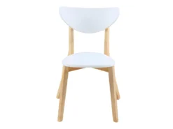 Lot De 2 Chaises CARINE - Hévéa Massif Et MDF - Blanc -Meubles Soldes Magasin chaise 258353