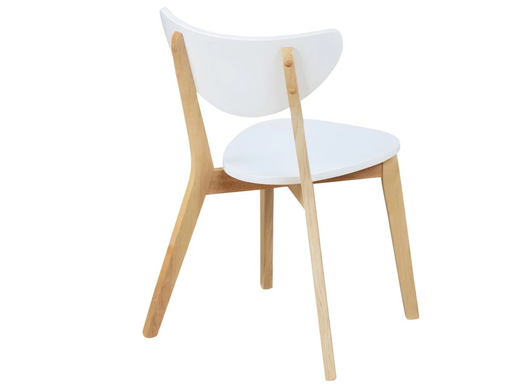 Lot De 6 Chaises CARINE - Hévéa Massif Et MDF - Blanc 6 Lot De 6 Chaises CARINE - Hévéa Massif Et MDF - Blanc – Image 6