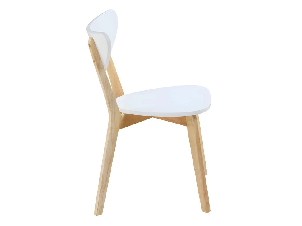 Lot De 6 Chaises CARINE - Hévéa Massif Et MDF - Blanc 5 Lot De 6 Chaises CARINE - Hévéa Massif Et MDF - Blanc – Image 5