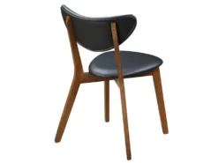 Lot De 2 Chaises LISETTE - Hévéa Massif & Simili - Noyer Et Noir -Meubles Soldes Magasin chaise 258717