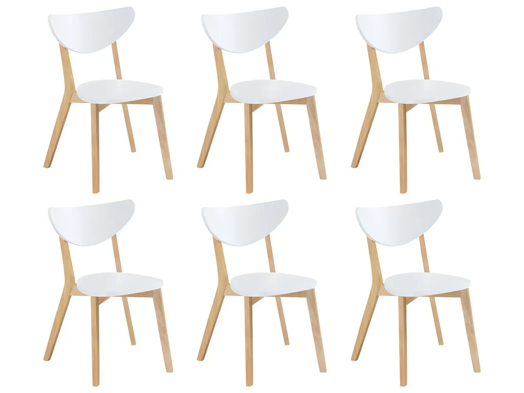 Lot De 6 Chaises CARINE - Hévéa Massif Et MDF - Blanc 7 Lot De 6 Chaises CARINE - Hévéa Massif Et MDF - Blanc – Image 7