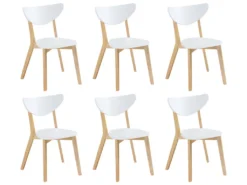 Lot De 6 Chaises CARINE - Hévéa Massif Et MDF - Blanc 16 Lot De 6 Chaises CARINE - Hévéa Massif Et MDF - Blanc -Meubles Soldes Magasin chaise 259657
