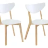 Lot De 2 Chaises CARINE - Hévéa Massif Et MDF - Blanc