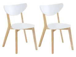Lot De 2 Chaises CARINE - Hévéa Massif Et MDF - Blanc