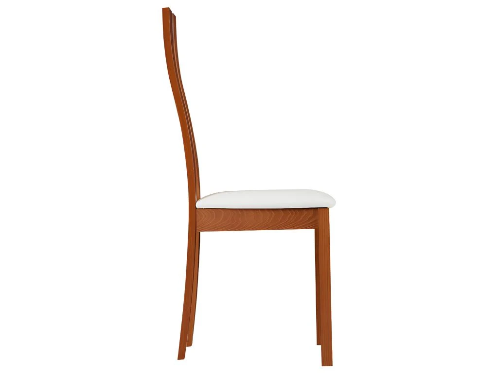 Lot De 4 Chaises SILVIA - Hêtre Massif - Merisier & Blanc 2 Lot De 4 Chaises SILVIA - Hêtre Massif - Merisier & Blanc – Image 2