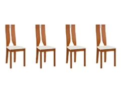Lot De 4 Chaises SILVIA - Hêtre Massif - Merisier & Blanc 17 Lot De 4 Chaises SILVIA - Hêtre Massif - Merisier & Blanc -Meubles Soldes Magasin chaise 272657