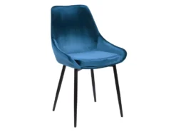 Lot De 2 Chaises - Velours Et Métal Noir - Bleu Nuit - MASURIE 8 Lot De 2 Chaises - Velours Et Métal Noir - Bleu Nuit - MASURIE -Meubles Soldes Magasin chaise 282807