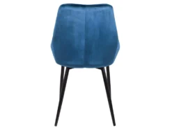 Lot De 2 Chaises - Velours Et Métal Noir - Bleu Nuit - MASURIE 10 Lot De 2 Chaises - Velours Et Métal Noir - Bleu Nuit - MASURIE -Meubles Soldes Magasin chaise 282811